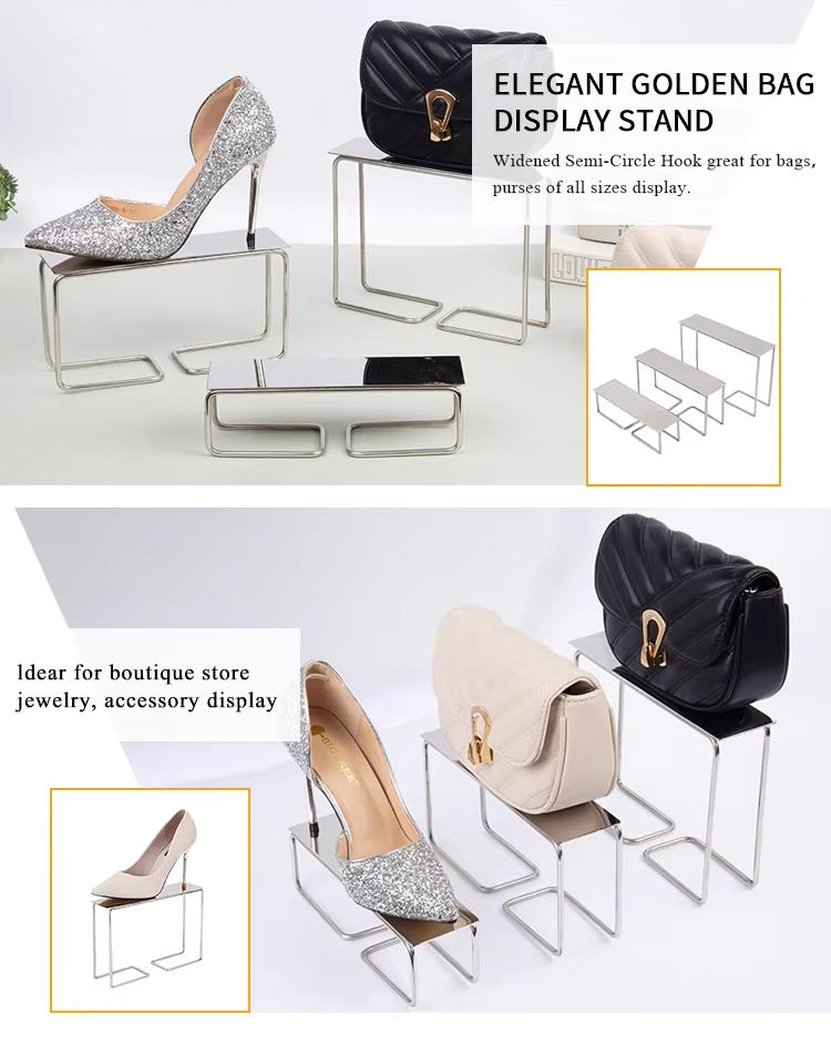 3 Pack Stainless Steel Shoe Store Display Rack