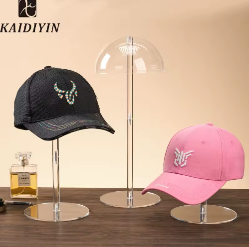 3Pack Adjustable Height Non-Slip Acrylic Wig and Hat Stand