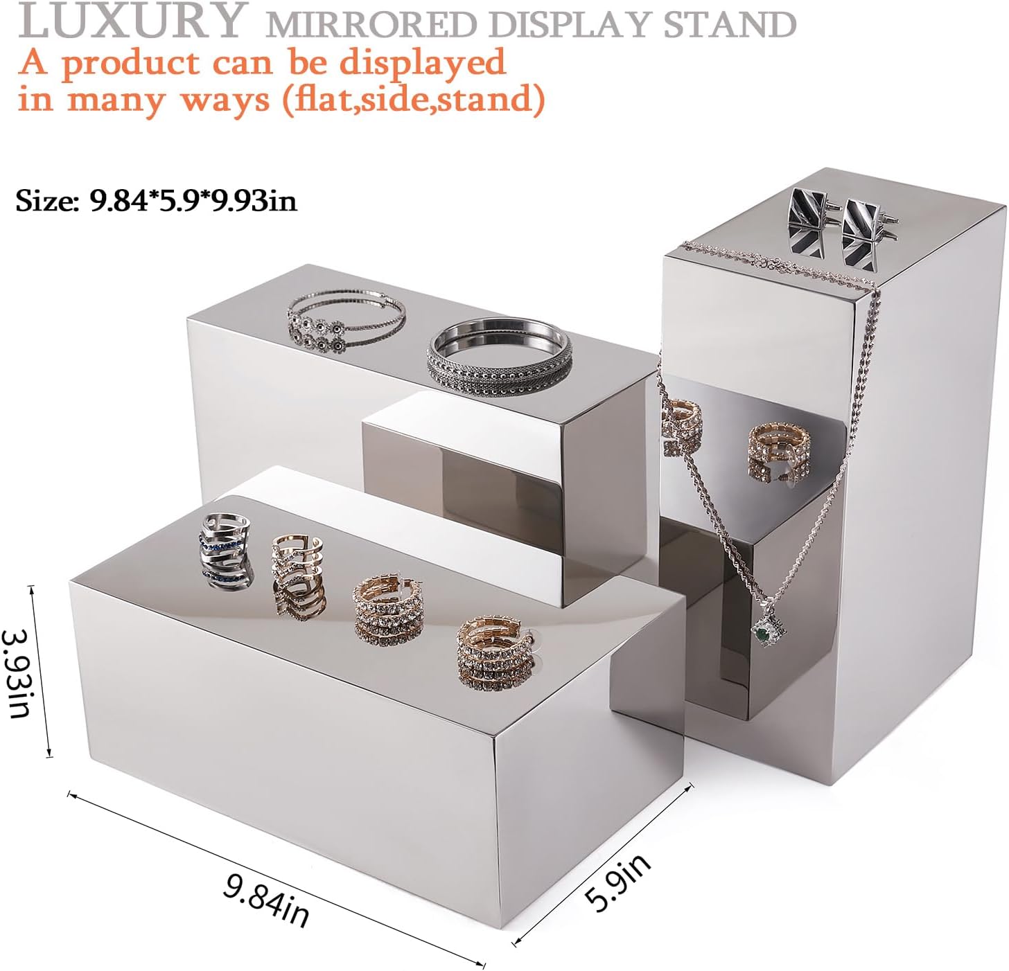 Silver Display Riser Stand, 1 Piece