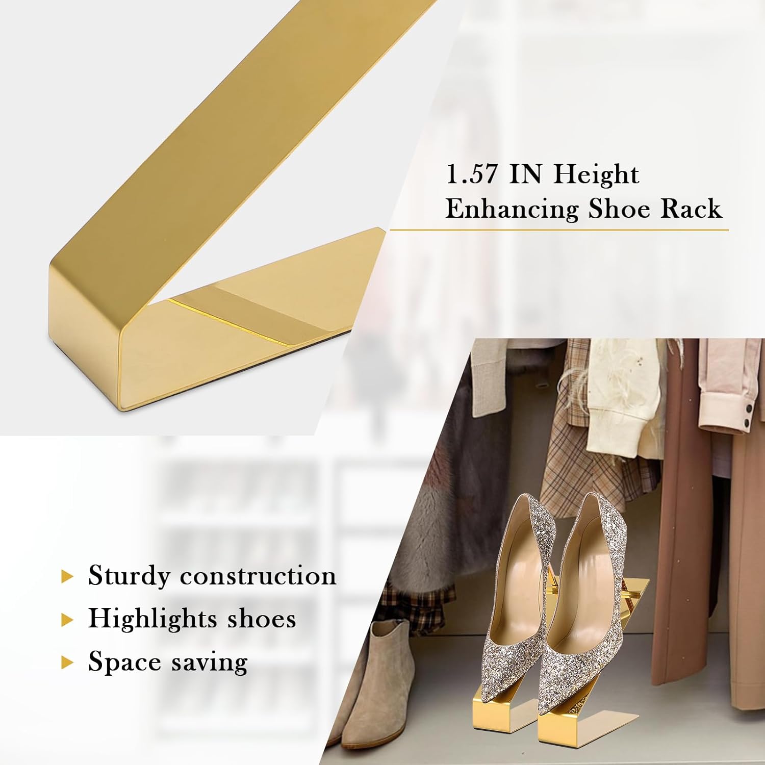 4Pcs Stainless Steel Shoes Display