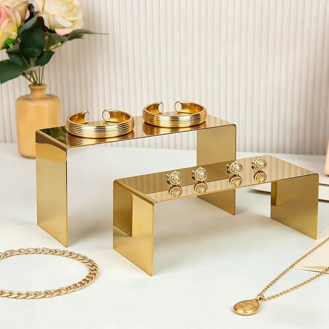 Purse Display Stand, 3pcs Risers Display Stands Stainless Steel